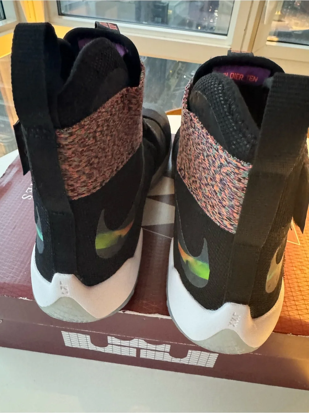 Nike LeBron James Soldier 10 - Black High-Top Sneakers with Multicolor Knit Coll